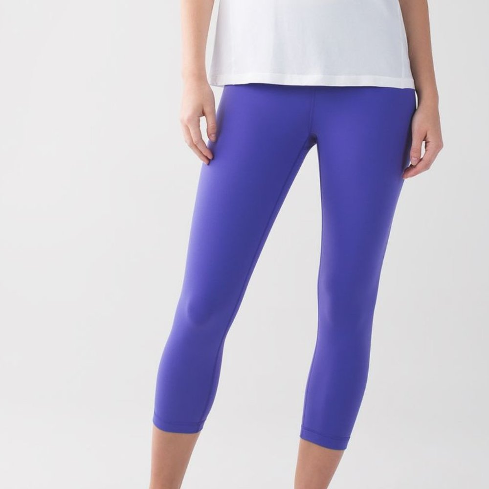 Lululemon Wunder Under High Waist Crop Leggings Iris Flower
